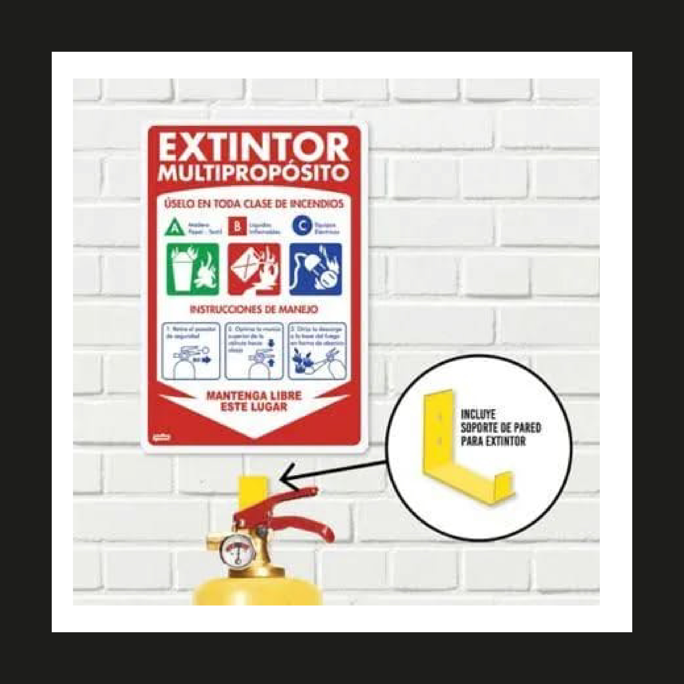 fotos seguritex_Aviso y soporte de extintores