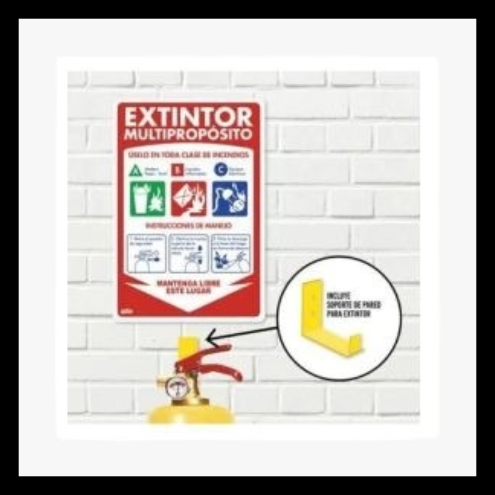 Aviso soporte extintores